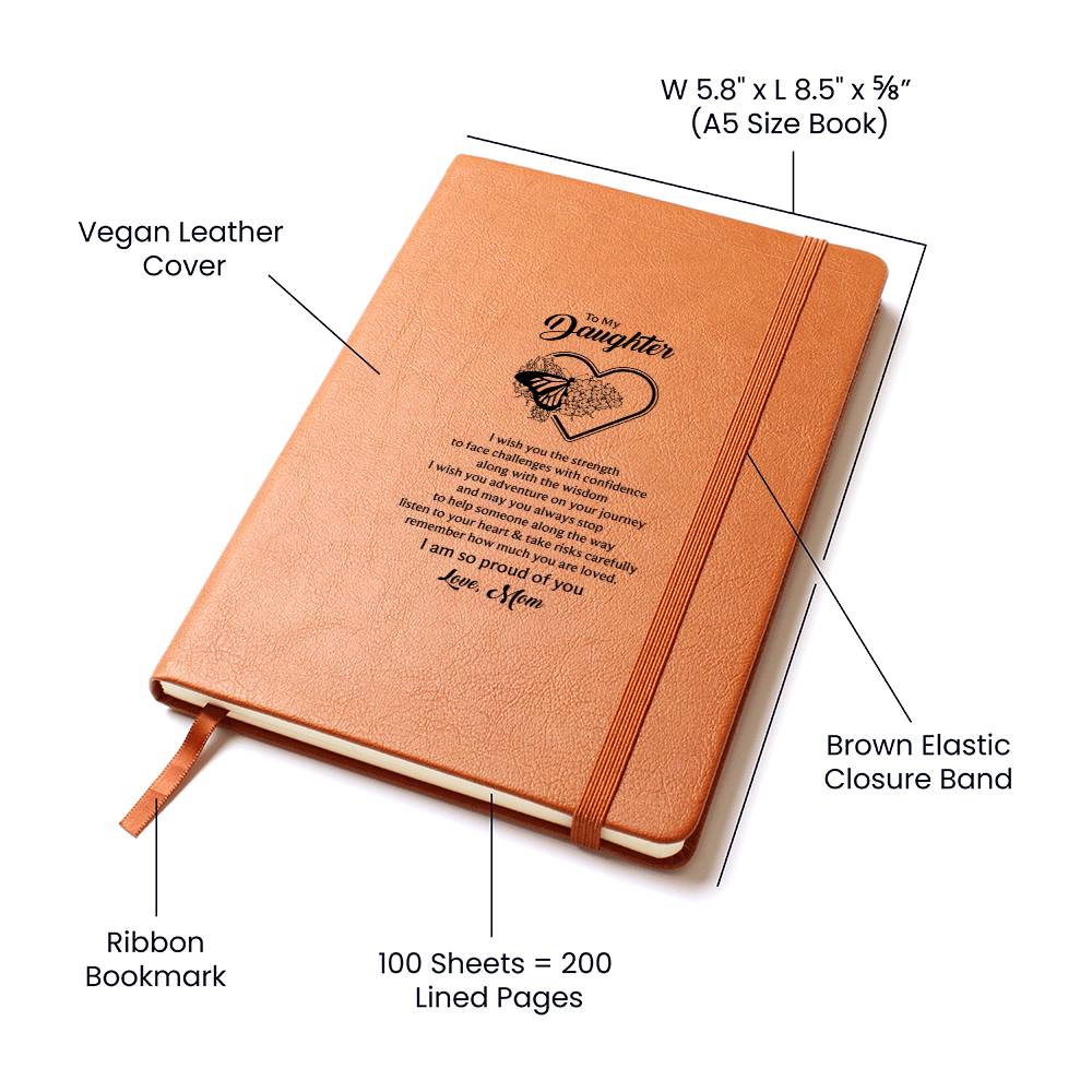 To My Daughter Butterfly Journal - Mom's Love Letter Notebook